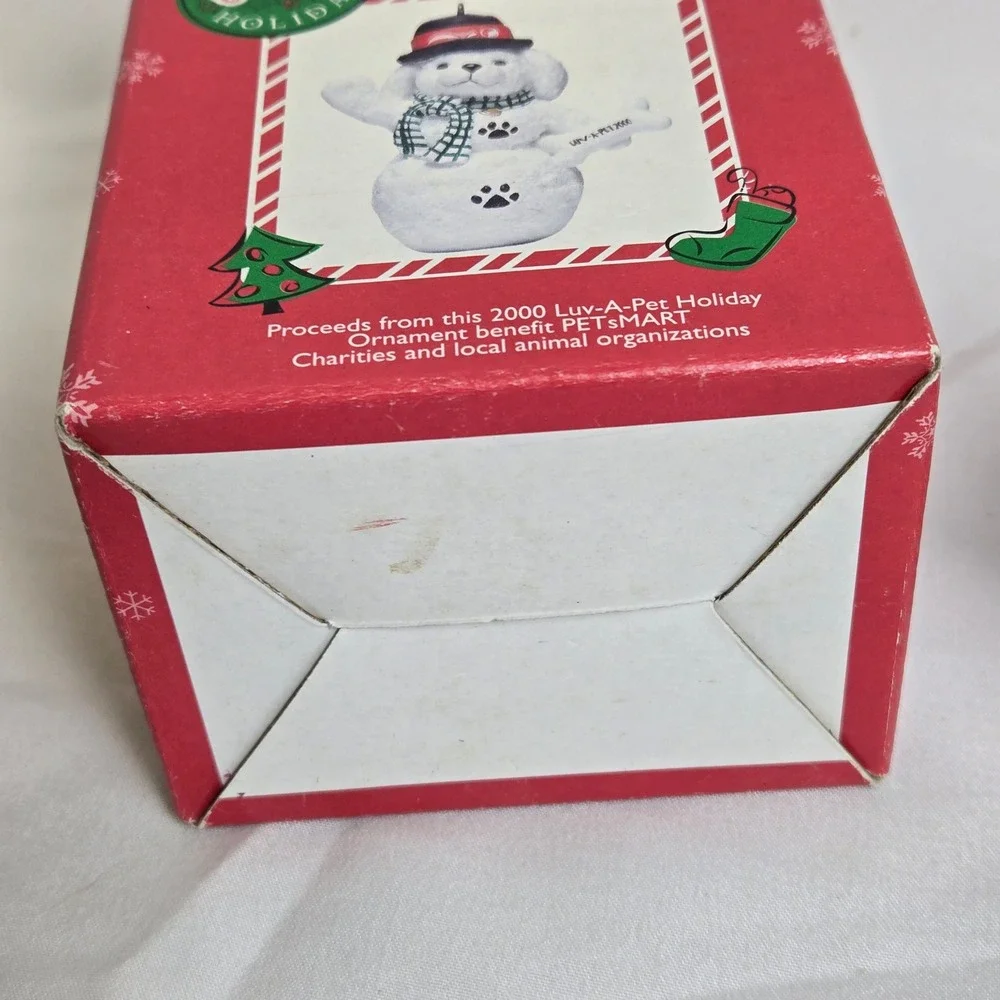 Pet Holiday Luv-A-Pet 2000 Snow Puppy Dog Christmas Ornament‎ & Box Vintage Y2K